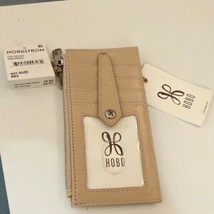 HOBO Beige Leather Key & Card Holder
